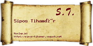 Sipos Tihamér névjegykártya